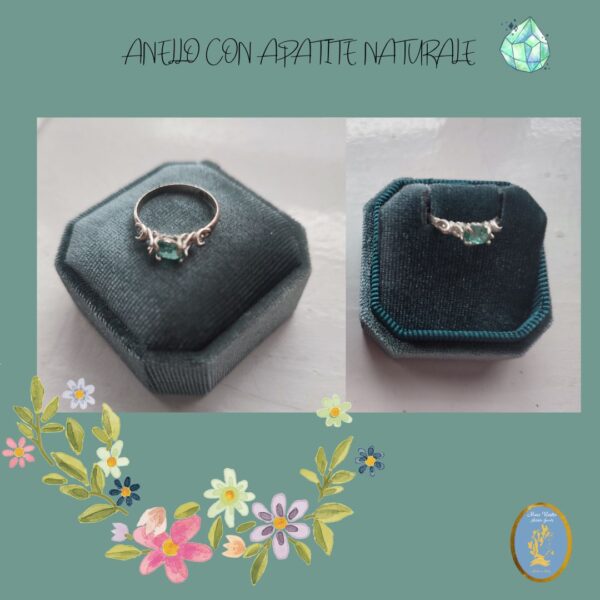 Anello in argento 925 con Apatite Naturale / Silver 925 ring with natural apatite