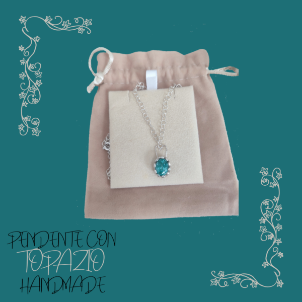 Pendente e collana in argento 925 con topazio naturale – handmade