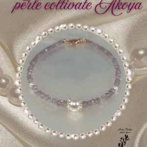 bracciale in argento 925 con ametiste e perle di akoya