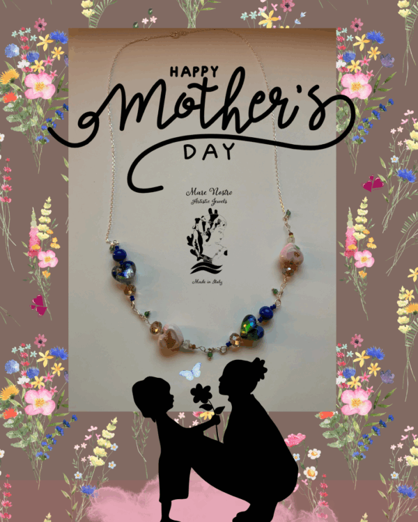 Collana in argento 925 con perle di Murano / 925 silver necklace with Murano pearls