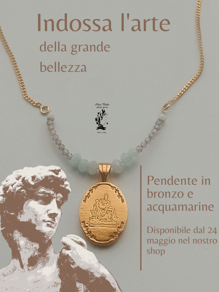 pendente in bronzo raffigurante l'opera di Michelangelo , La Pietà