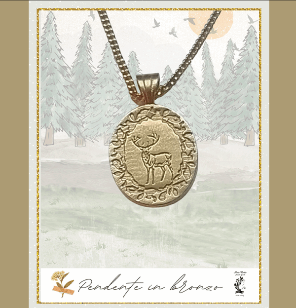 Pendente in bronzo con collana / Bronze pendant with necklace