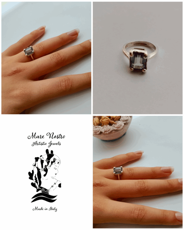 Anello in argento 925 con pietra Alessandrite / Loose Alexandrite Stone Silver Ring